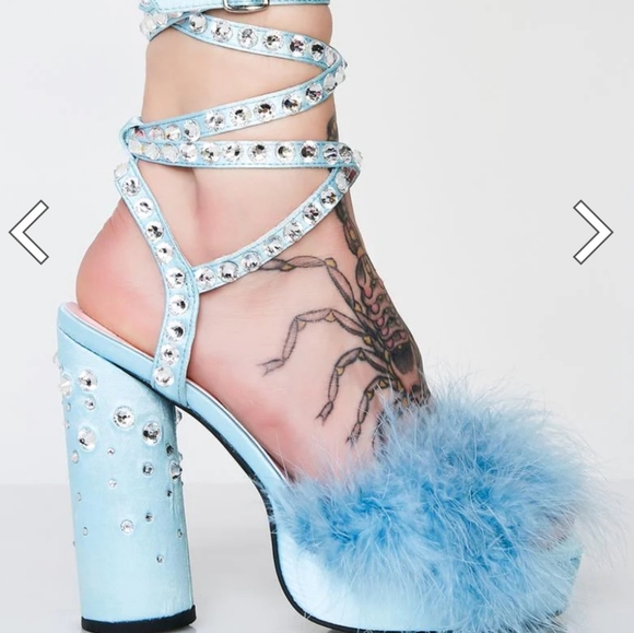 Boudior baby fluffy heels dollskill sugar thrillz blue - Picture 3 of 15